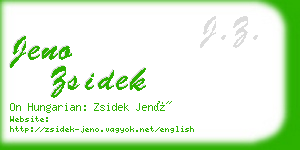 jeno zsidek business card